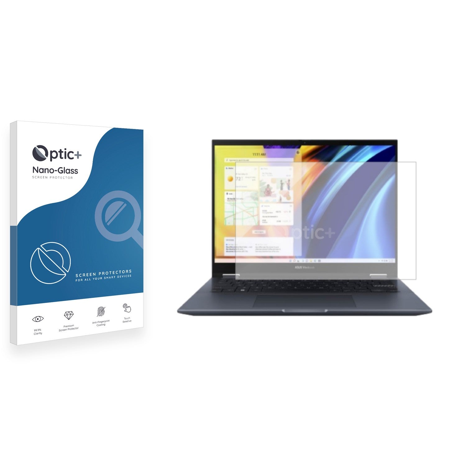 2x Écran Protecteur Bruni Pour Asus VivoBook Flip 14 TP412UA - Anti-rayures, Transparent, Facile à Poser