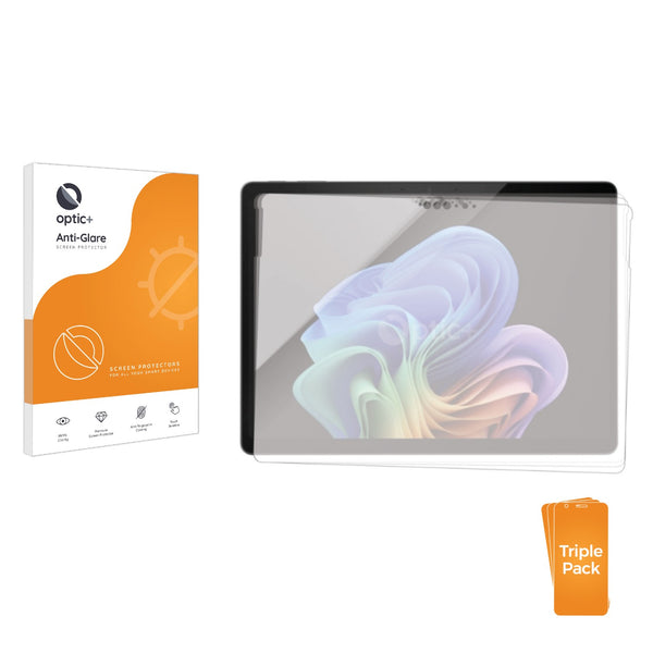 3pk Optic+ Anti-Glare Screen Protectors for Microsoft Surface Pro 11 (With Camera Holes)