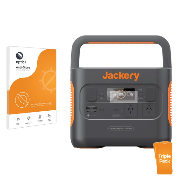 3pk Optic+ Anti-Glare Screen Protectors for Jackery Explorer 2000 Pro Portable Power Station