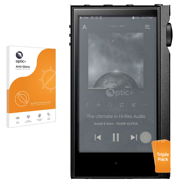 3pk Optic+ Anti-Glare Screen Protectors for Astell&Kern Kann Alpha