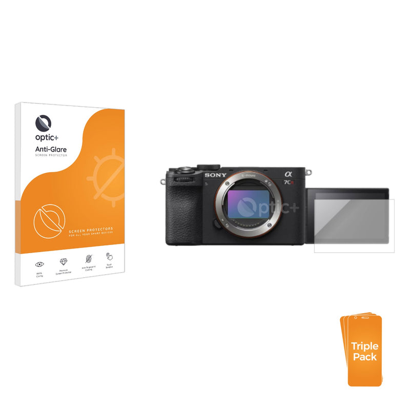 3pk Optic+ Anti-Glare Screen Protectors for Sony Alpha 7CR