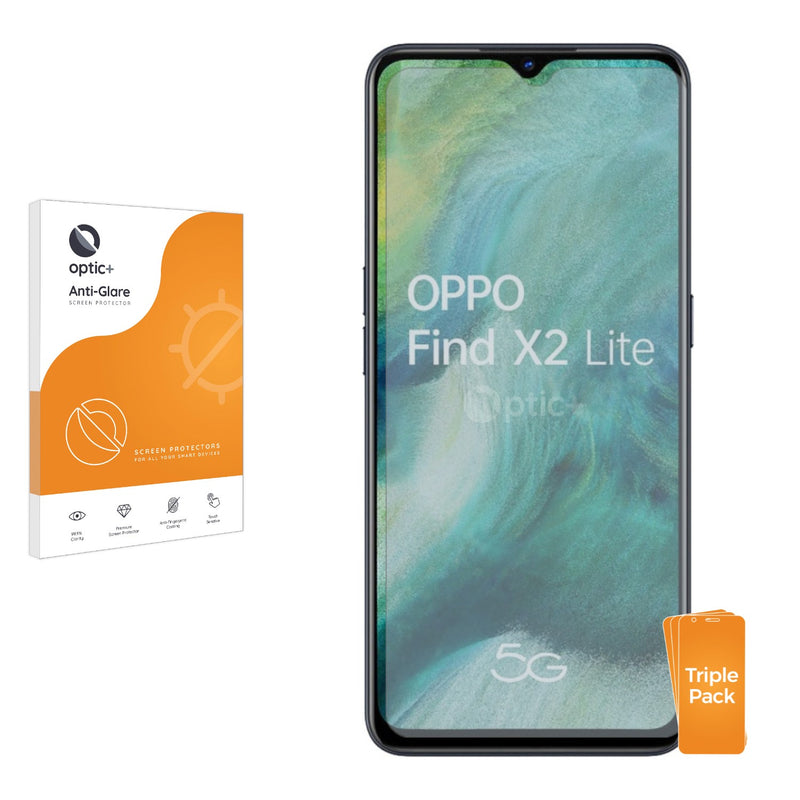 3pk Optic+ Anti-Glare Screen Protectors for Oppo Find X2 Lite