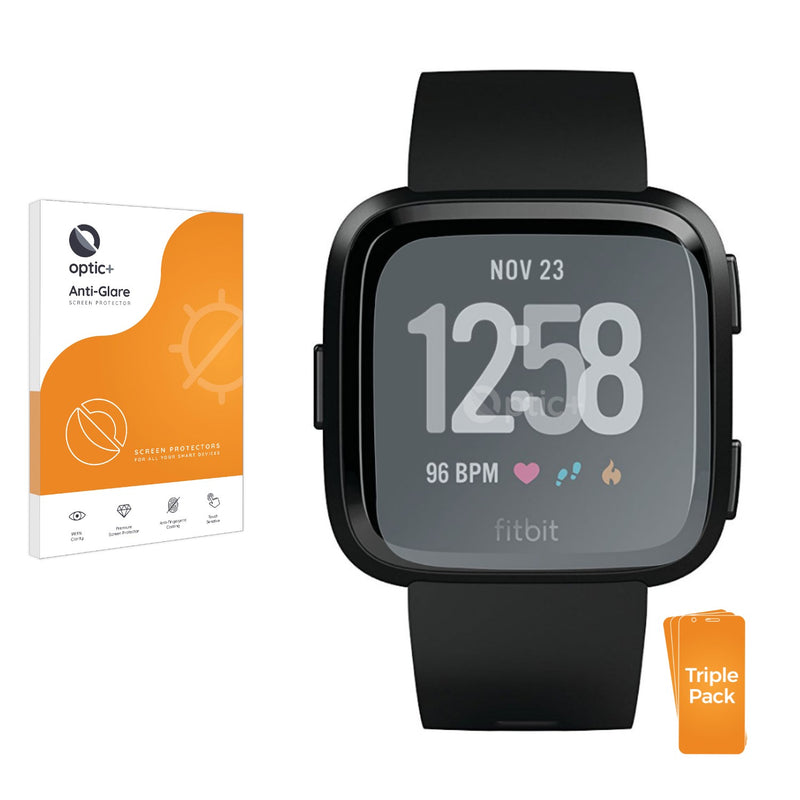 3pk Optic+ Anti-Glare Screen Protectors for Fitbit Versa