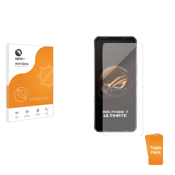 3pk Optic+ Anti-Glare Screen Protectors for Asus ROG Phone 7 Ultimate
