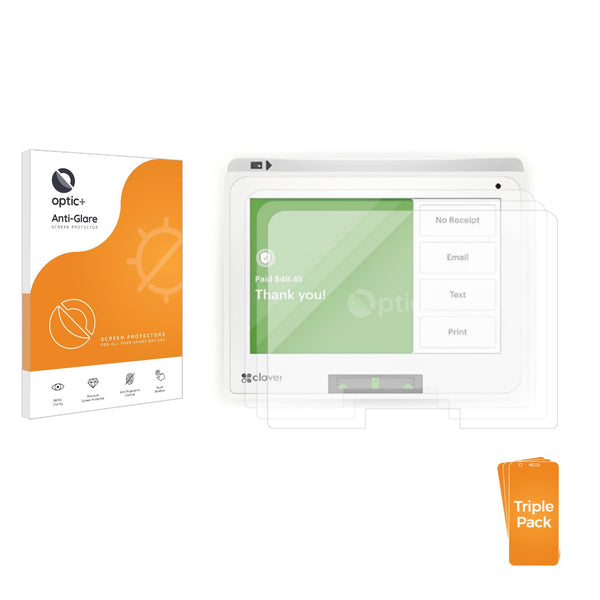 3-pack of Anti-Glare Screen Protectors for Clover Mini Terminal 3 (V3)