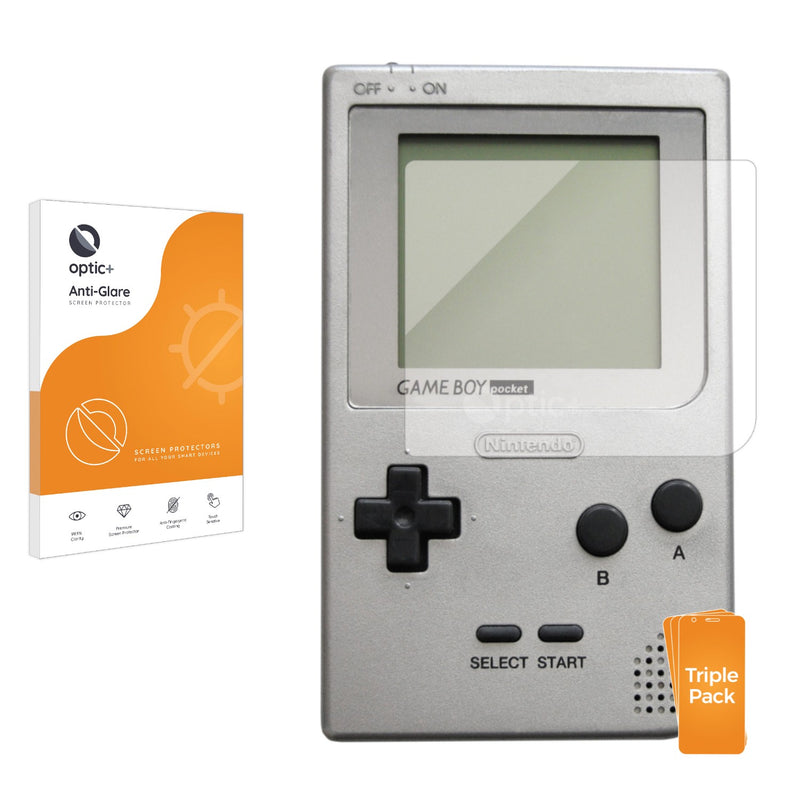 3pk Optic+ Anti-Glare Screen Protectors for Nintendo Gameboy Pocket