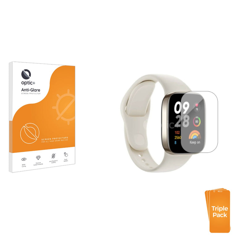 3pk Optic+ Anti-Glare Screen Protectors for Xiaomi Redmi Watch 3 Active