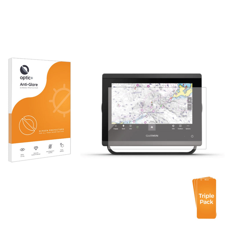 3pk Optic+ Anti-Glare Screen Protectors for Garmin GPSMAP 753xsv