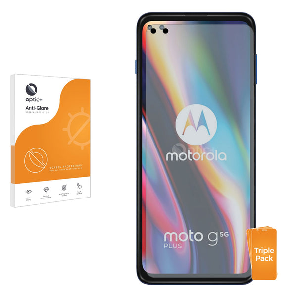 3pk Optic+ Anti-Glare Screen Protectors for Motorola Moto G 5G Plus