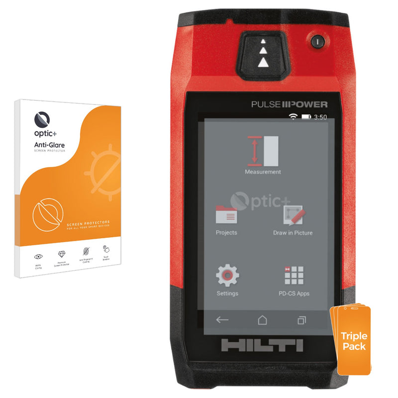 3pk Optic+ Anti-Glare Screen Protectors for Hilti PD-CS