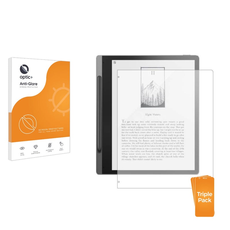 3pk Optic+ Anti-Glare Screen Protectors for Lenovo Smart Paper