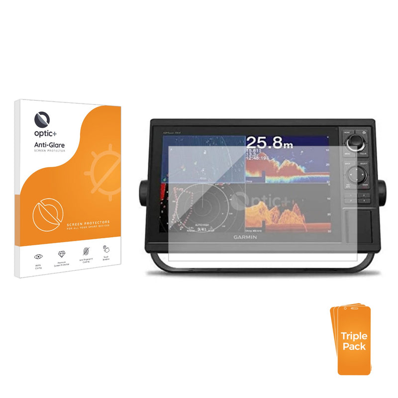 3pk Optic+ Anti-Glare Screen Protectors for Garmin GPSMAP 1222xsv