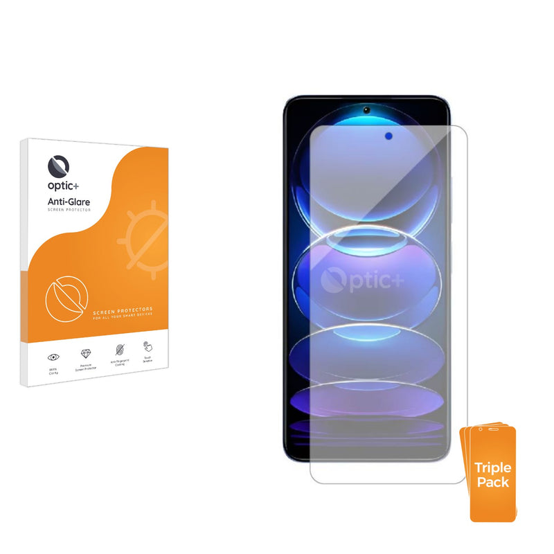 3pk Optic+ Anti-Glare Screen Protectors for Xiaomi Redmi Note 12