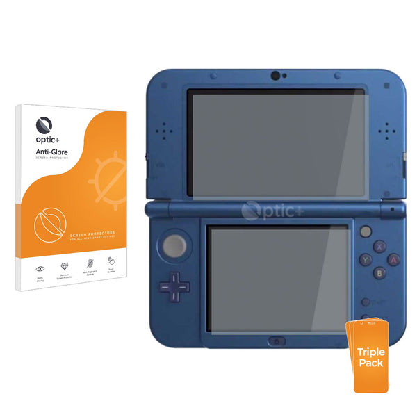 3pk Optic+ Anti-Glare Screen Protectors for Nintendo New 3DS XL