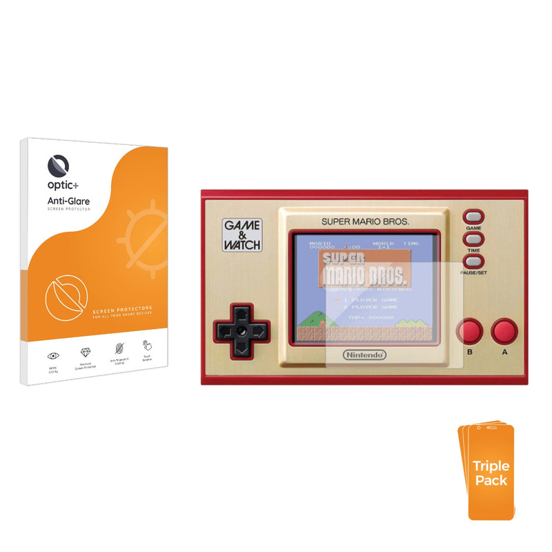 3pk Optic+ Anti-Glare Screen Protectors for Nintendo Game & Watch Super Mario Bros