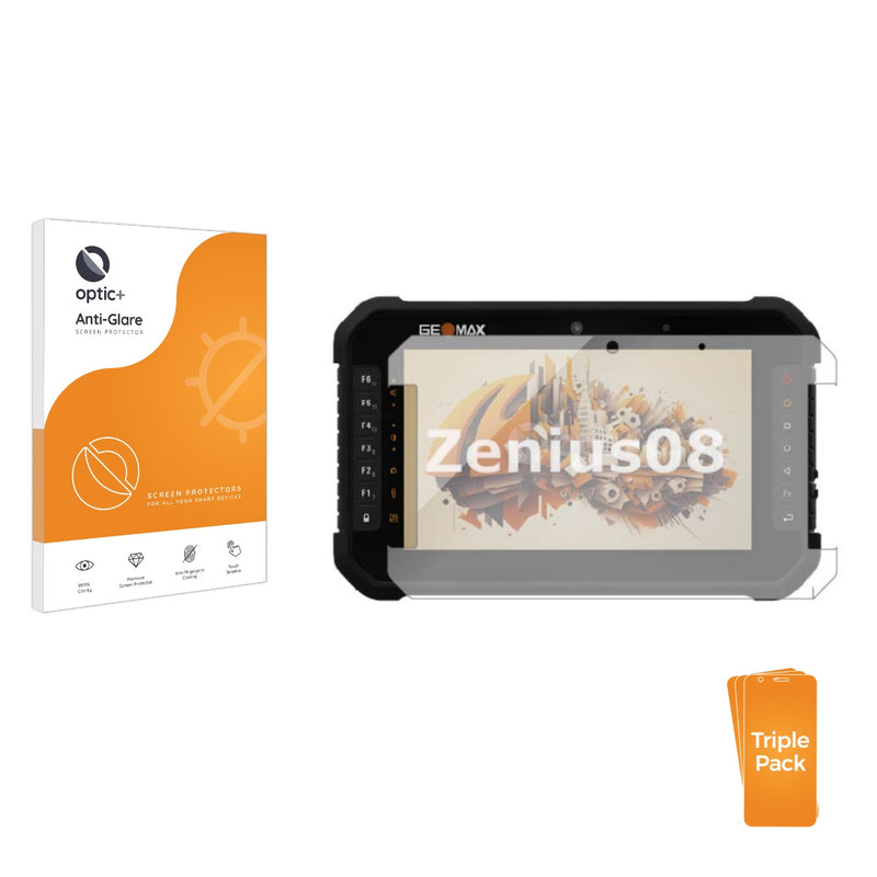 3pk Optic+ Anti-Glare Screen Protectors for GeoMax Zenius 08