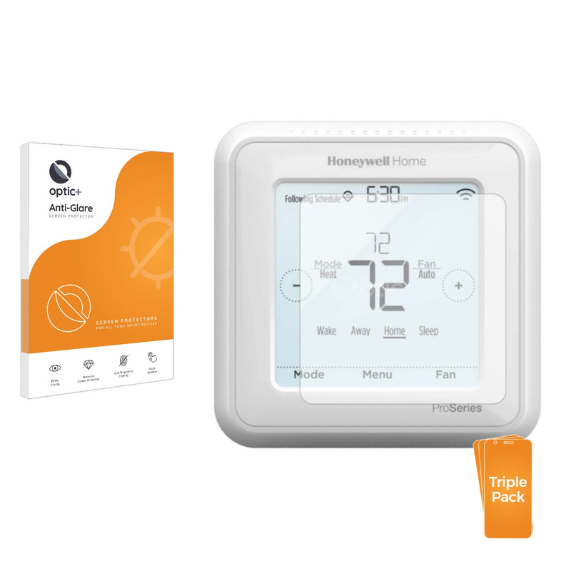 3pk Optic+ Anti-Glare Screen Protectors for Honeywell Home T6 Smart Thermostat