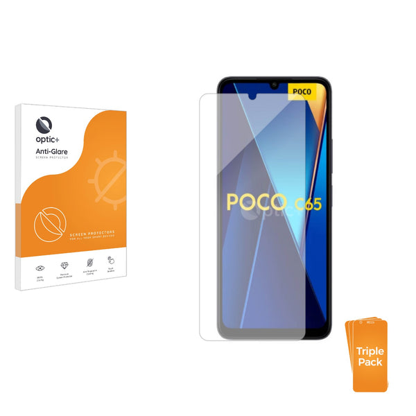 3pk Optic+ Anti-Glare Screen Protectors for Xiaomi Poco C65