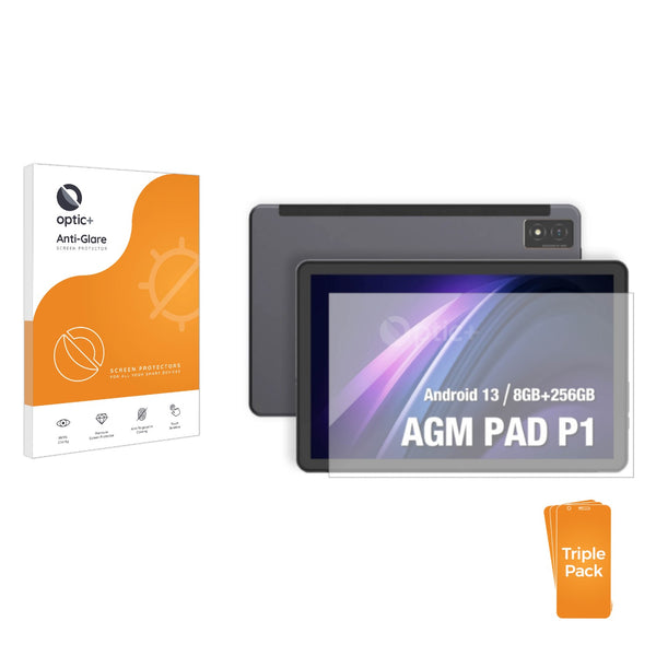 3pk Optic+ Anti-Glare Screen Protectors for AGM Pad P1