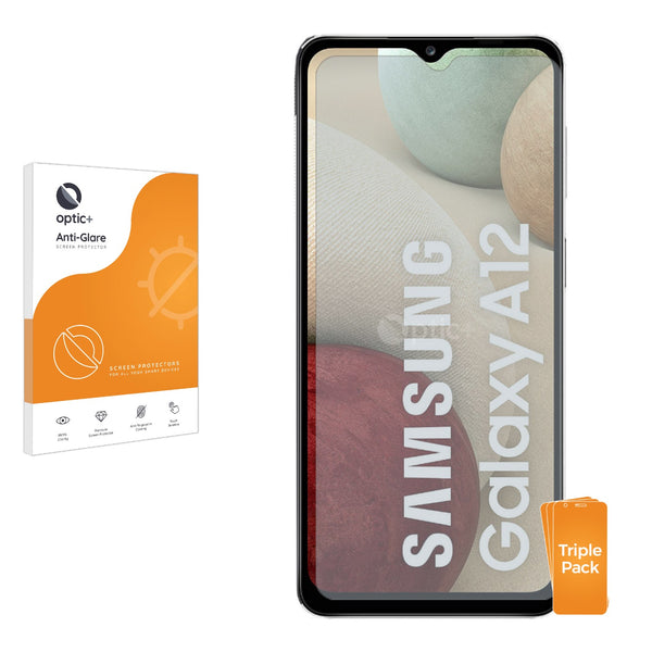 3pk Optic+ Anti-Glare Screen Protectors for Samsung Galaxy A12 Nacho