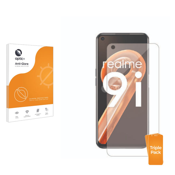 3pk Optic+ Anti-Glare Screen Protectors for Realme 9i