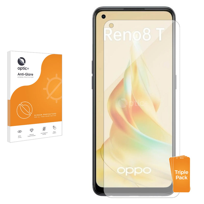 3pk Optic+ Anti-Glare Screen Protectors for Oppo Reno 8T