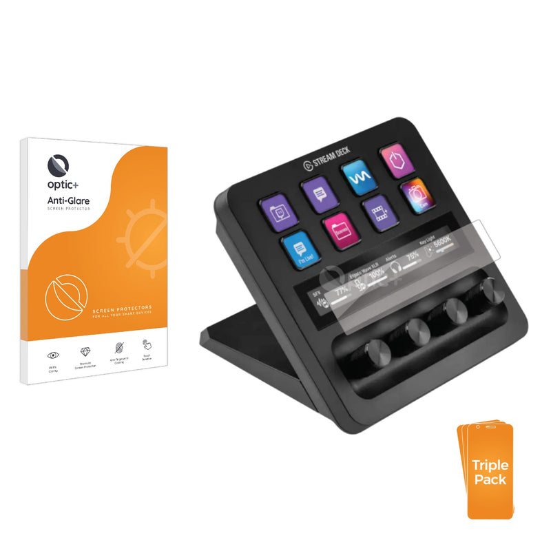 3pk Optic+ Anti-Glare Screen Protectors for Elgato Stream Deck +