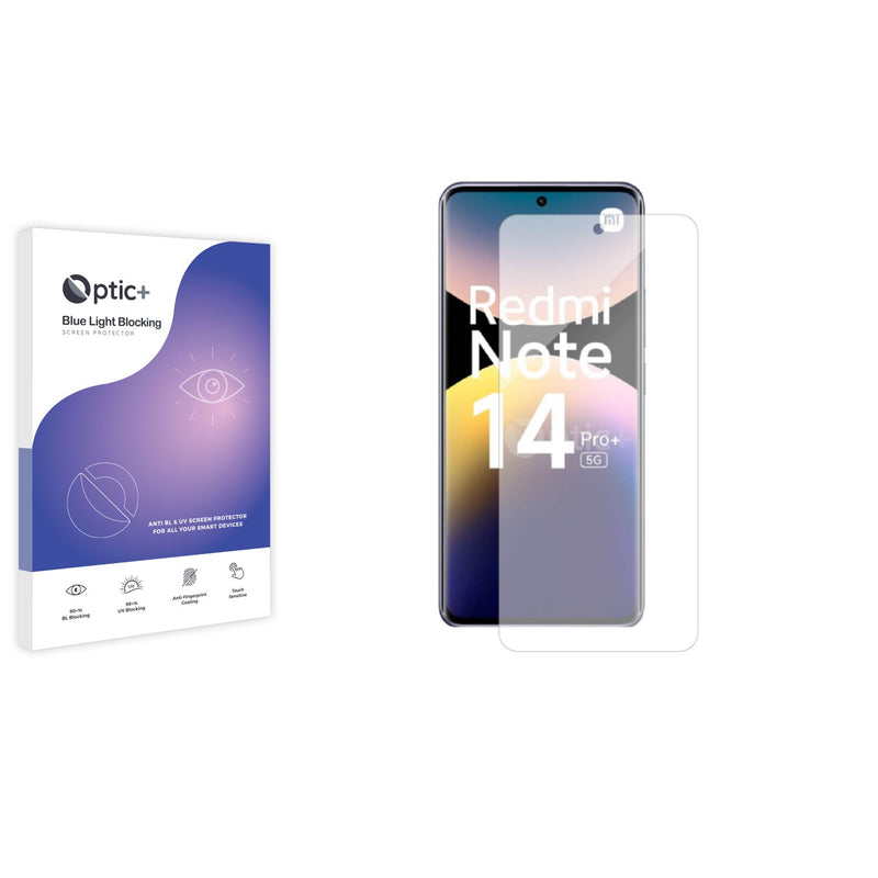 Blue Light Blocking Screen Protector for Xiaomi Redmi Note 14 Pro Plus.