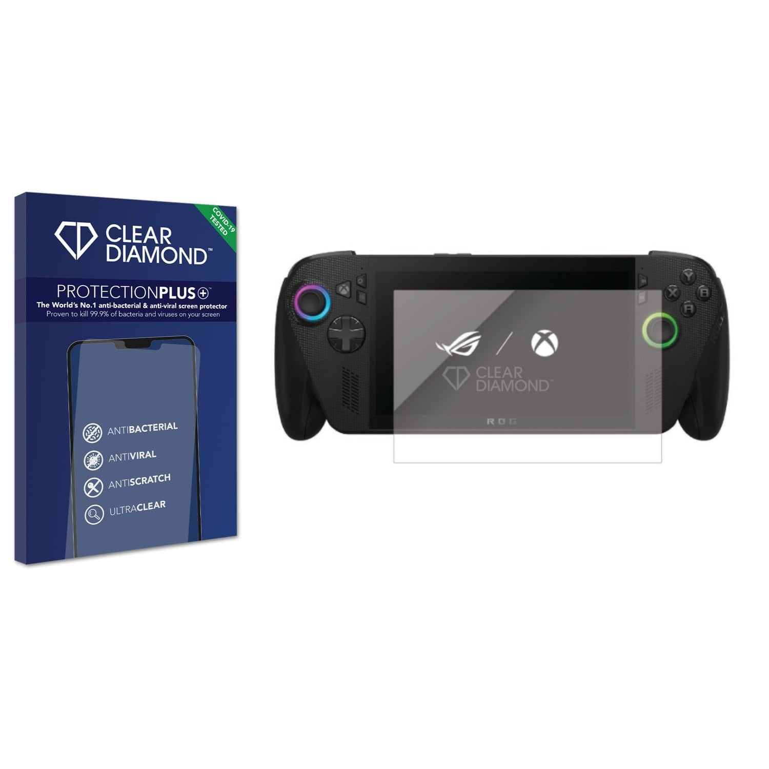 Clear Diamond Anti-viral Screen Protector for ASUS ROG Ally X 2025 ...