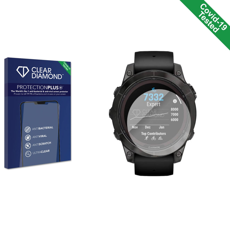 Clear Diamond Anti-viral Screen Protector for Garmin Fenix 7 Pro Solar (47 mm)