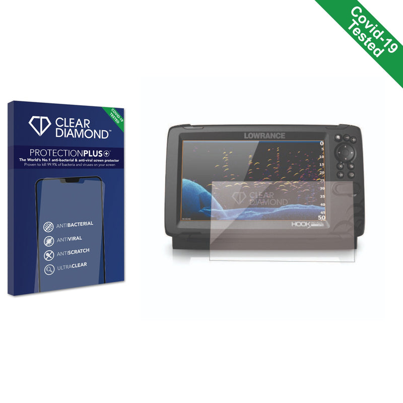 Clear Diamond Anti-viral Screen Protector for Lowrance HOOK Reveal 9