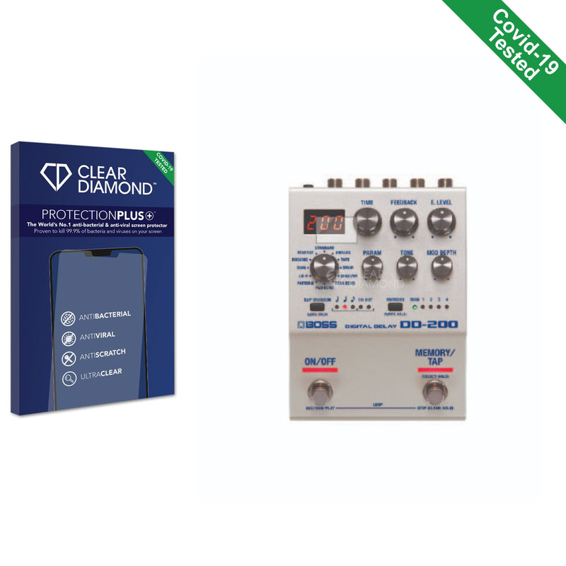 Clear Diamond Anti-viral Screen Protector for Boss DD-200 Digital Delay