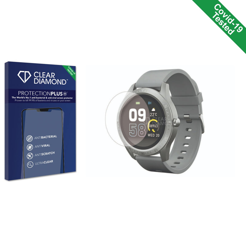 Clear Diamond Anti-viral Screen Protector for SilverCrest Fitness-Smartwatch