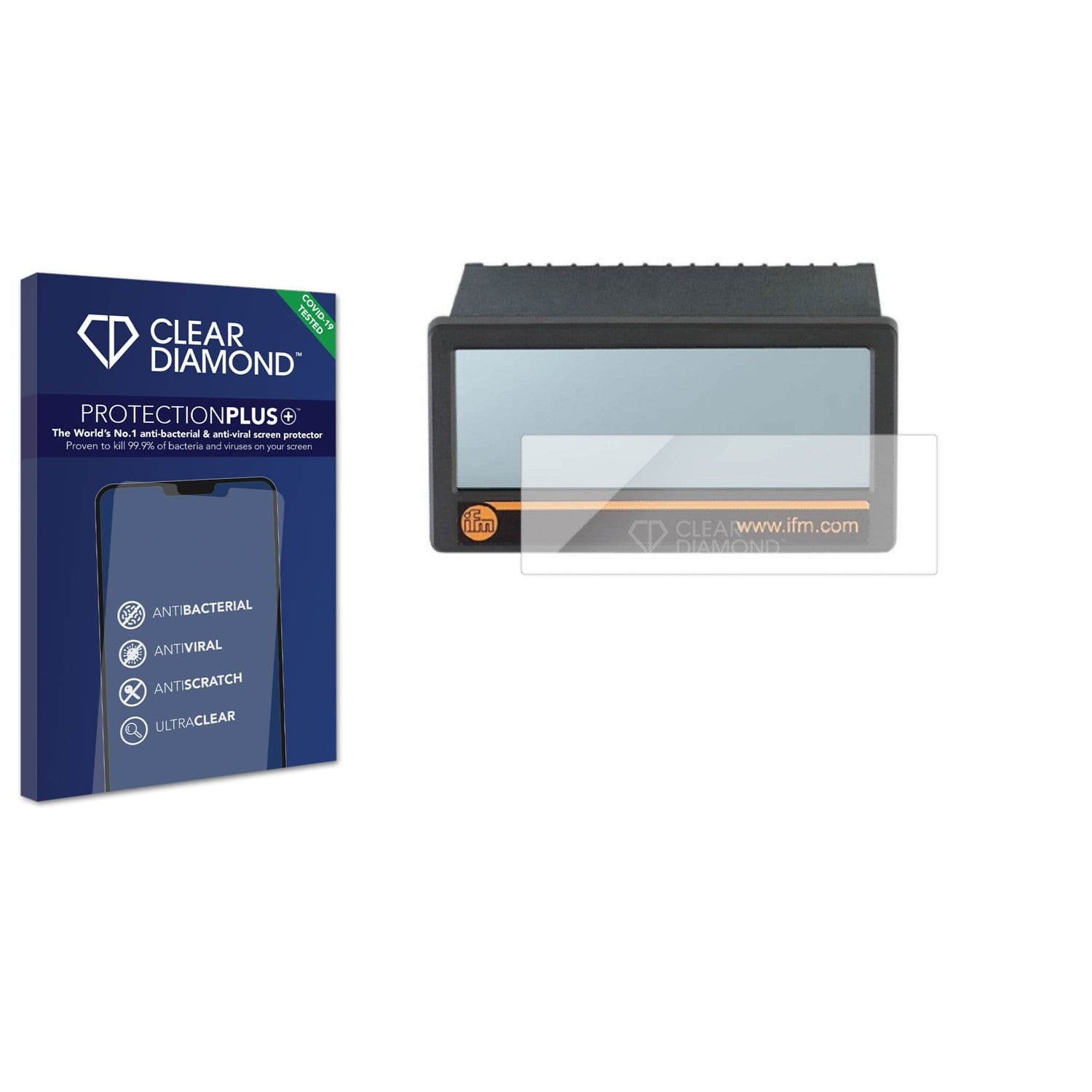 Clear Diamond Anti-viral Screen Protector for ifm DX2045 - ScreenShield