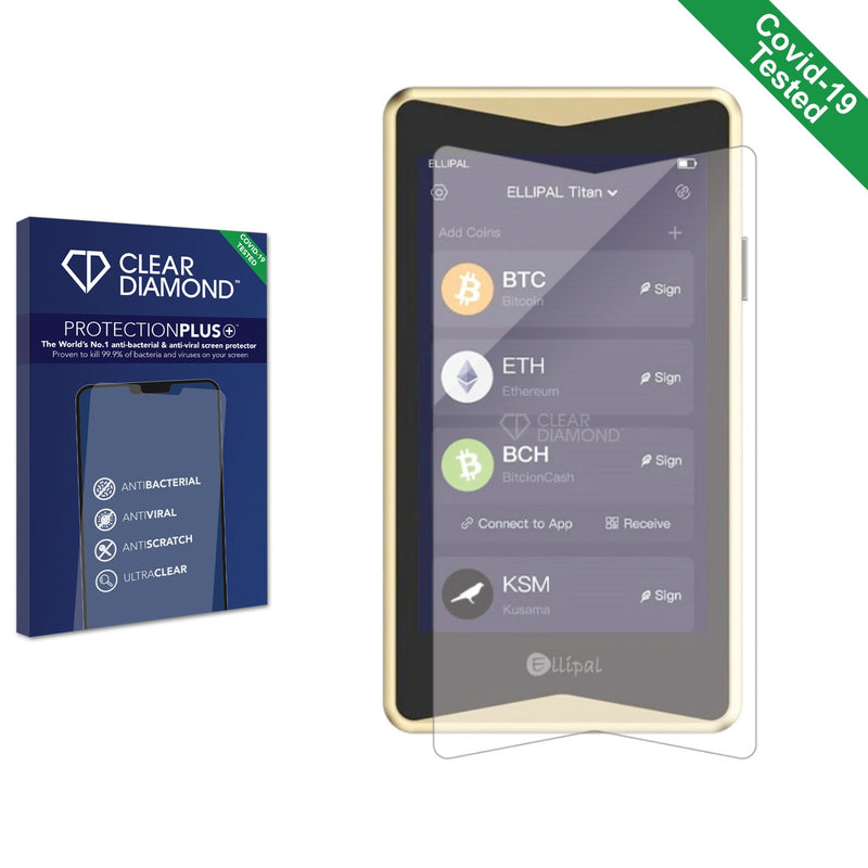 Clear Diamond Anti-viral Screen Protector for ELLIPAL Titan Cold Wallet