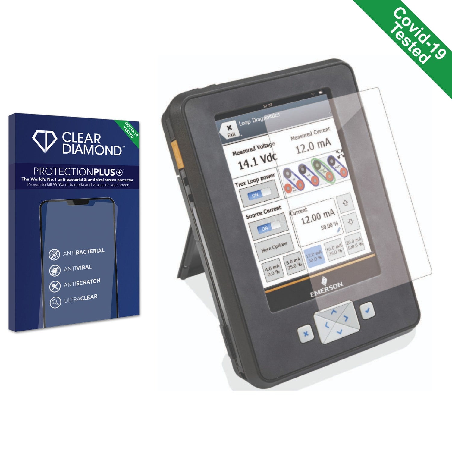 Clear Diamond Anti-viral Screen Protector for Emerson TREX Communicator ...