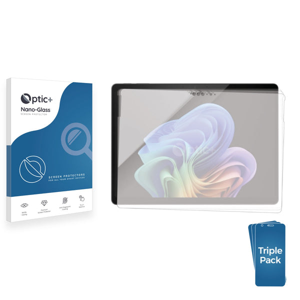 3pk Optic+ Nano Glass Screen Protectors for Microsoft Surface Pro 11 (With Camera Holes)