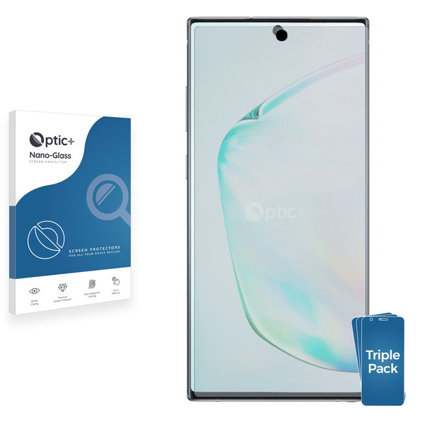 3pk Optic+ Nano Glass Screen Protectors for Samsung Galaxy Note 10 Plus 5G