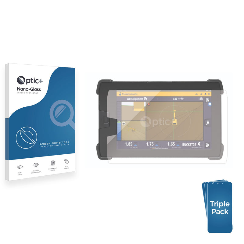 3pk Optic+ Nano Glass Screen Protectors for Trimble TD520