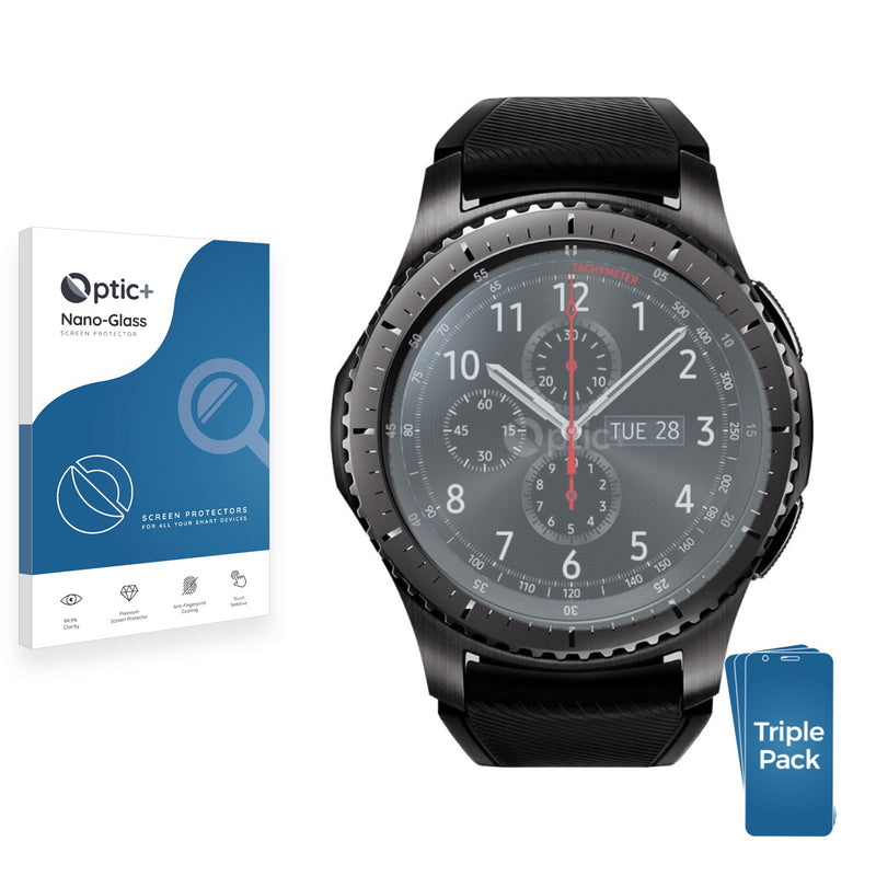 3pk Optic+ Nano Glass Screen Protectors for Samsung Gear S3 Frontier