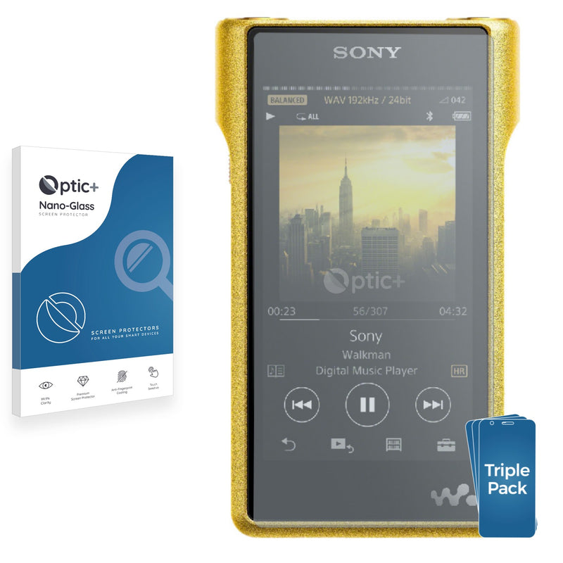 3pk Optic+ Nano Glass Screen Protectors for Sony Walkman NW-WM1A