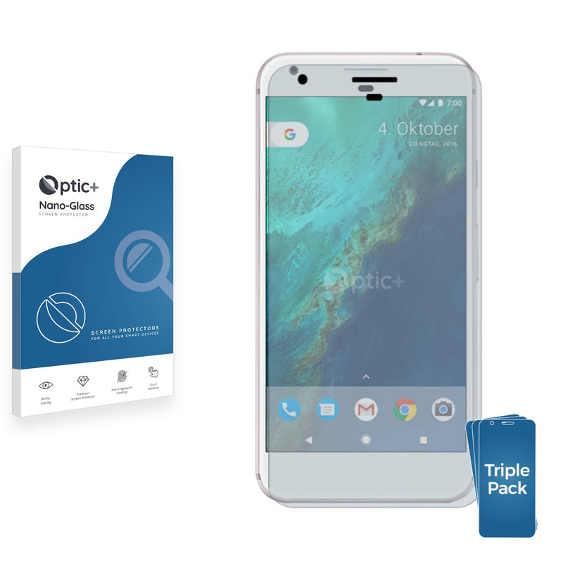 3pk Optic+ Nano Glass Screen Protectors for Google Pixel XL