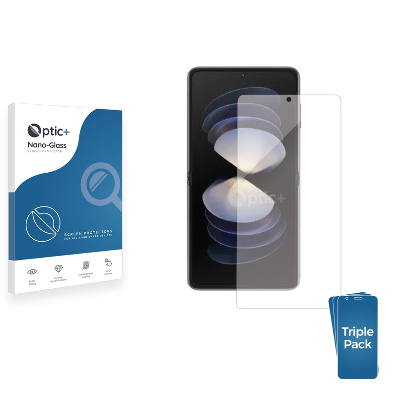 3pk Optic+ Nano Glass Screen Protectors for Vivo X Flip