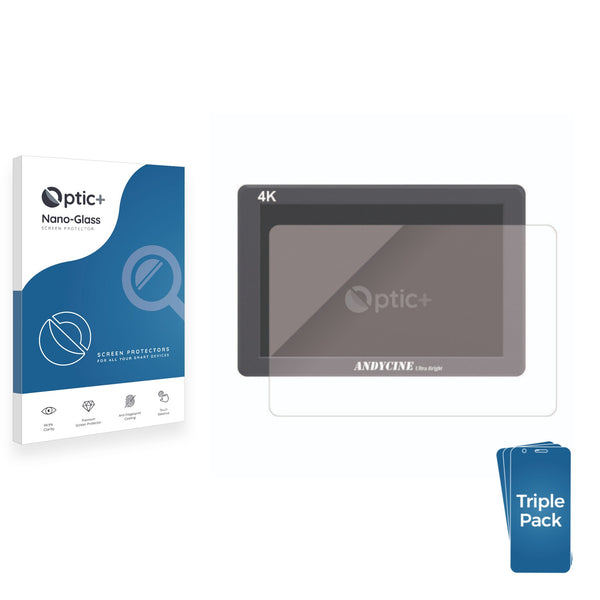 3pk Optic+ Nano Glass Screen Protectors for ANDYCINE X7 7" Monitor