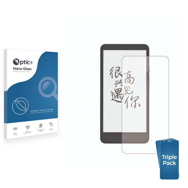 3pk Optic+ Nano Glass Screen Protectors for Moaan InkPalm Plus E-Reader