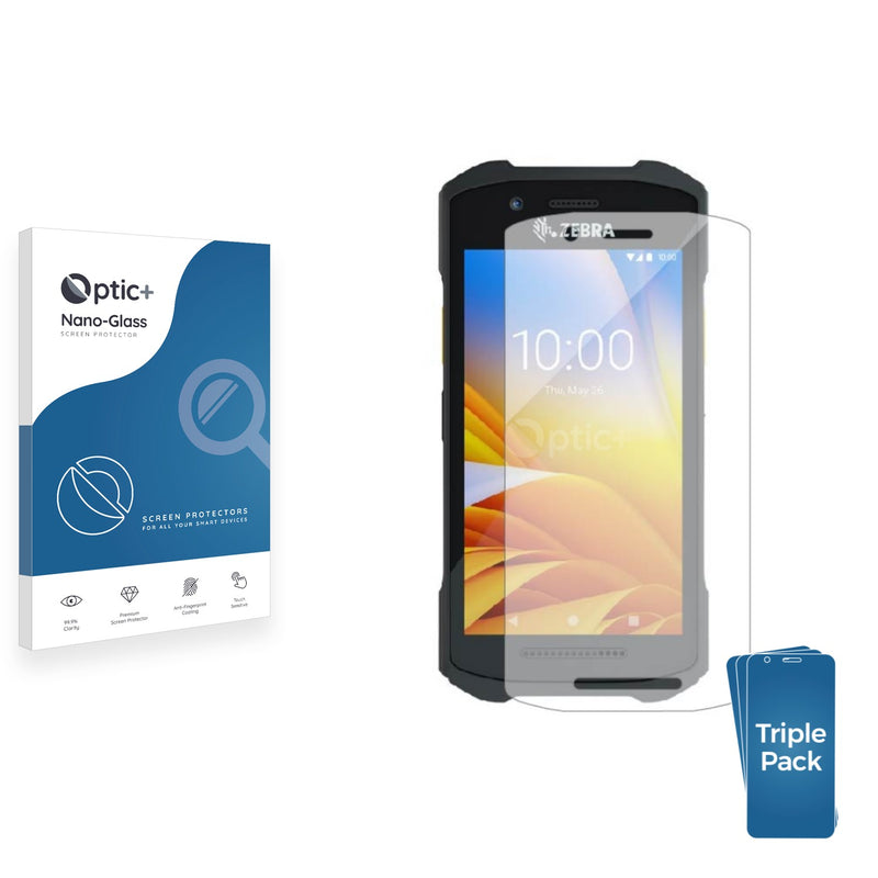 3pk Optic+ Nano Glass Screen Protectors for Zebra TC26