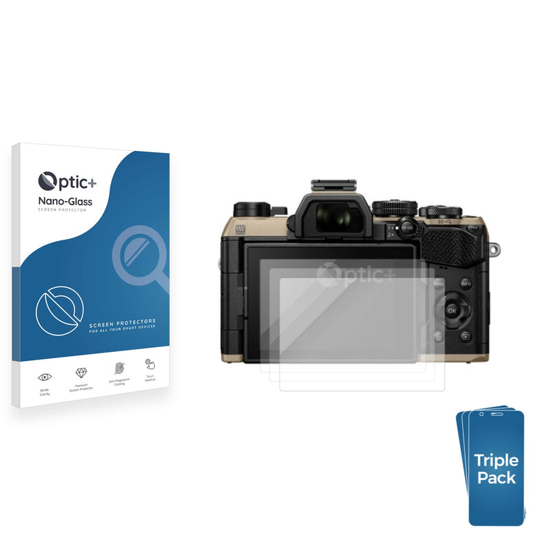 3-pack of Nano Glass screen protectors for Olympus OM System OM-5 Mark II