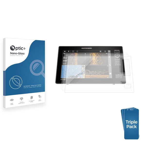 3-pack of Nano Glass screen protectors for Humminbird Xplore 12