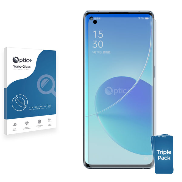 3pk Optic+ Nano Glass Screen Protectors for Oppo Reno 6 Pro 5G