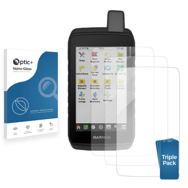 3-pack of Nano Glass screen protectors for Garmin Montana 710